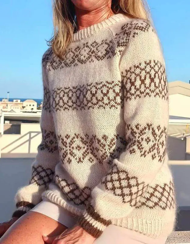 Stokken-genser brun (oppskrift)