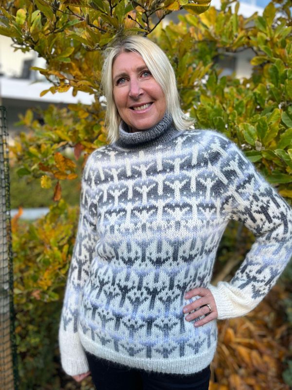 Elgr-genser, grå (strikkepakke)