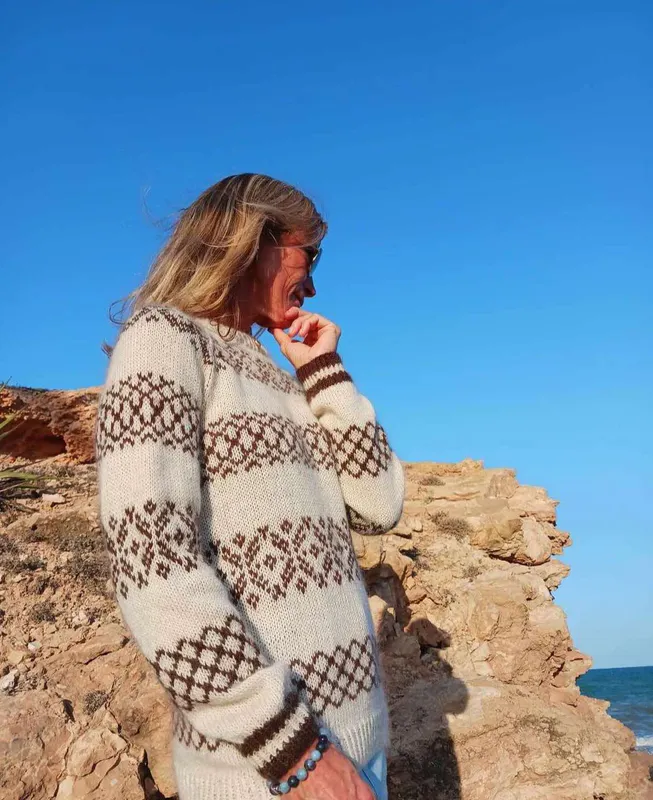 Stokken-genser brun (oppskrift)